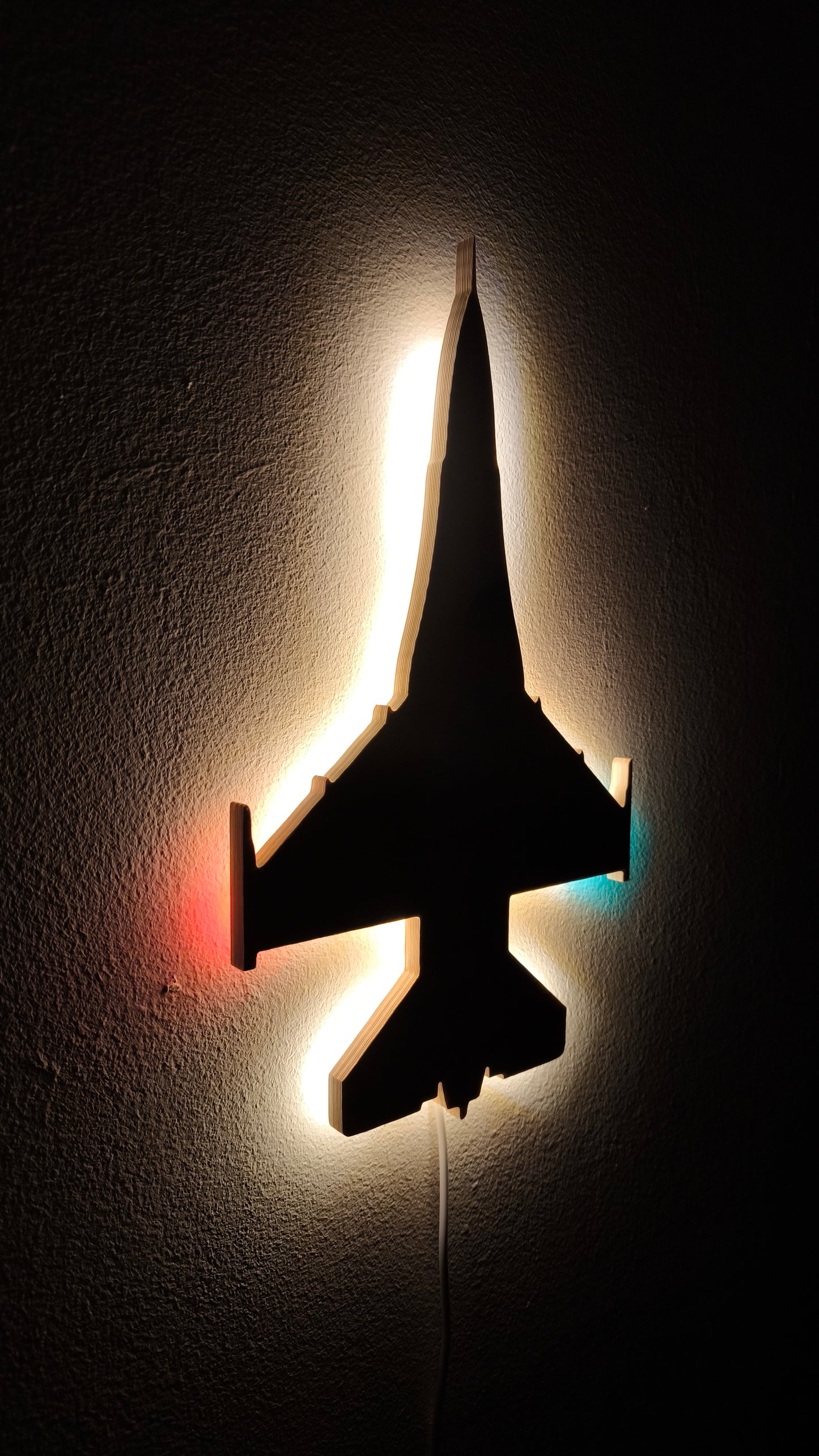 F16 Fighting Falcon / Viper Holz LED Wanddekoration / Nachtlicht