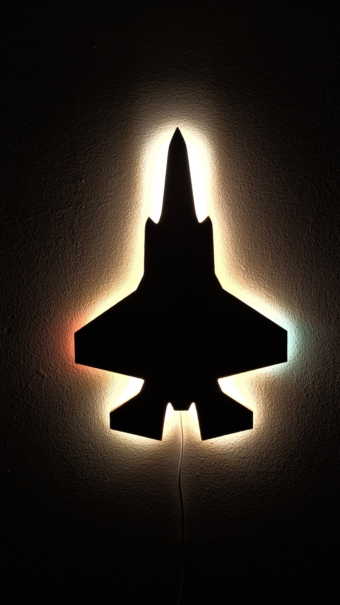F35 A/B Lightning II Holz LED Wanddekoration / Nachtlicht