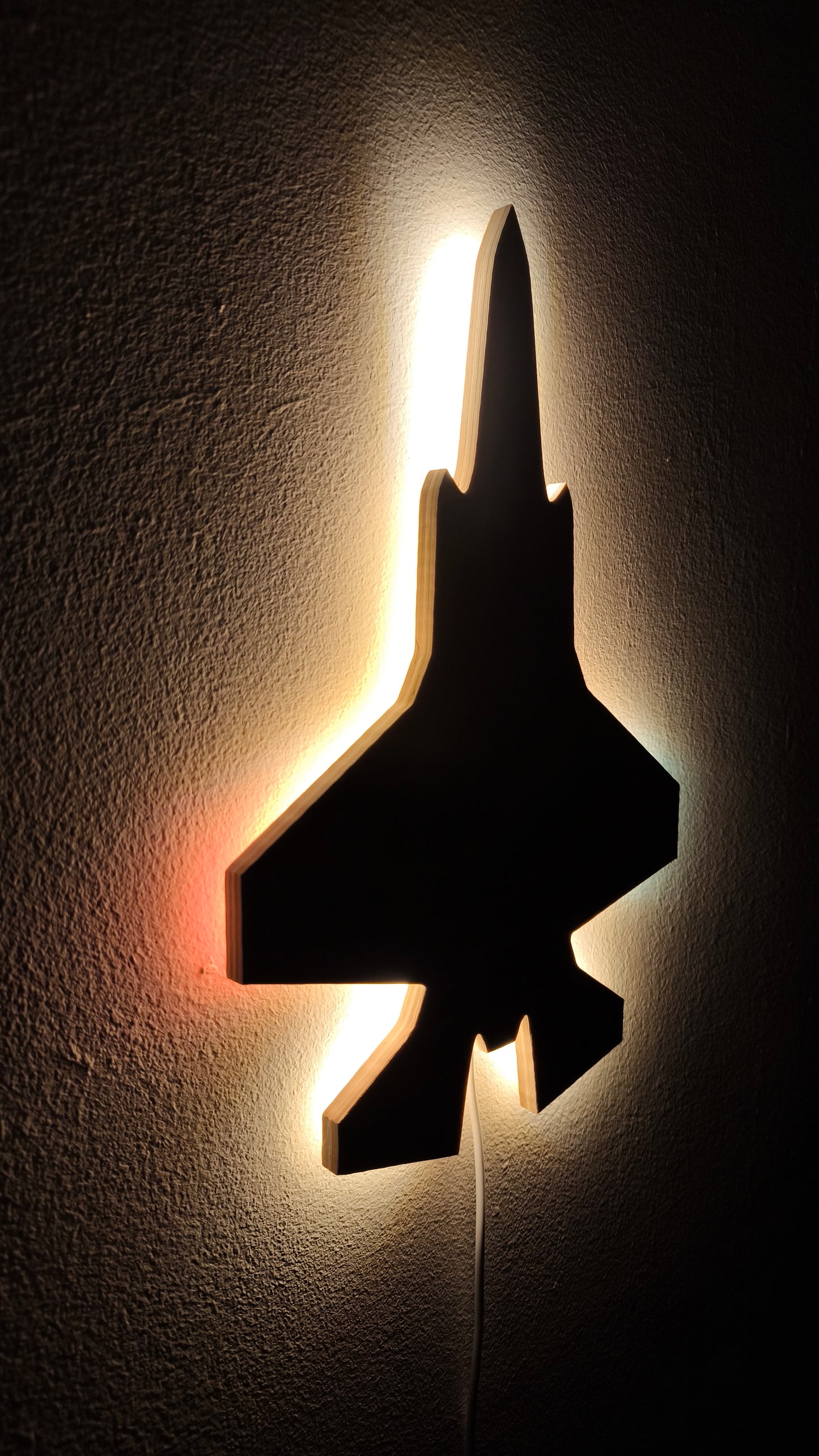 F35 A/B Lightning II Holz LED Wanddekoration / Nachtlicht