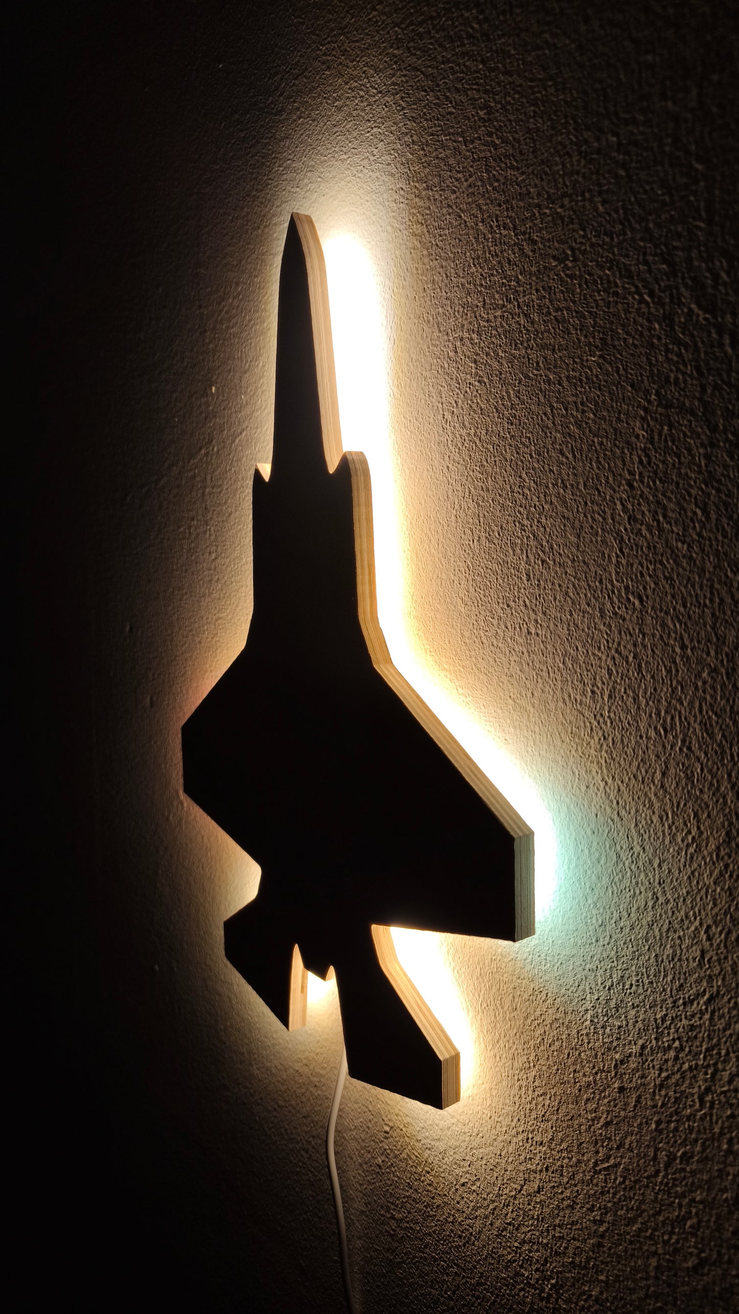 F35 A/B Lightning II Holz LED Wanddekoration / Nachtlicht
