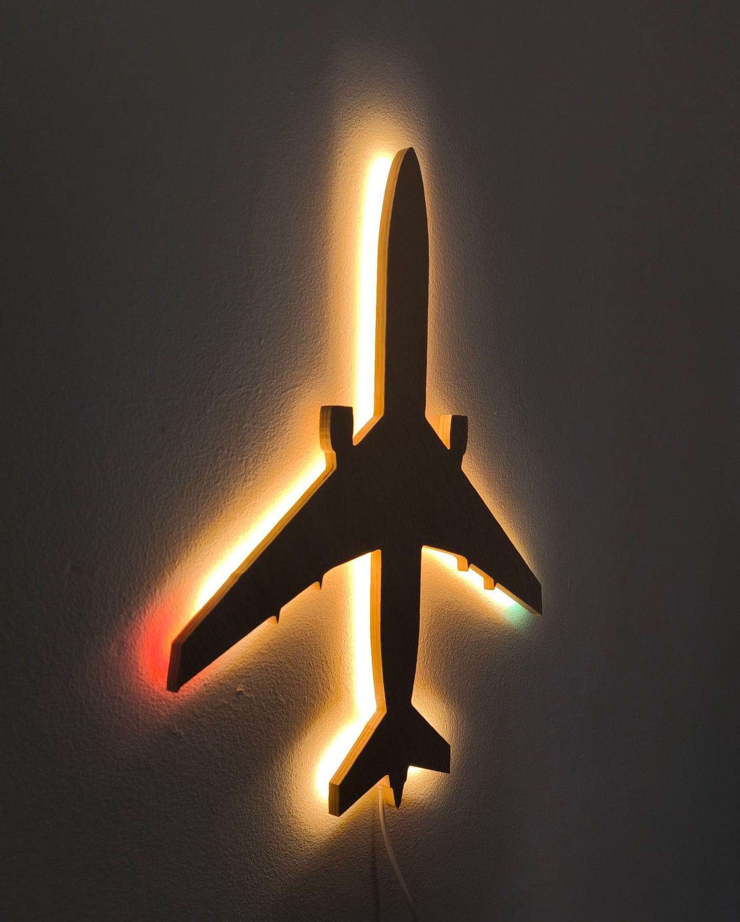 McDonnell Douglas MD-11 MD11 Holz LED Wanddekoration / Nachtlicht