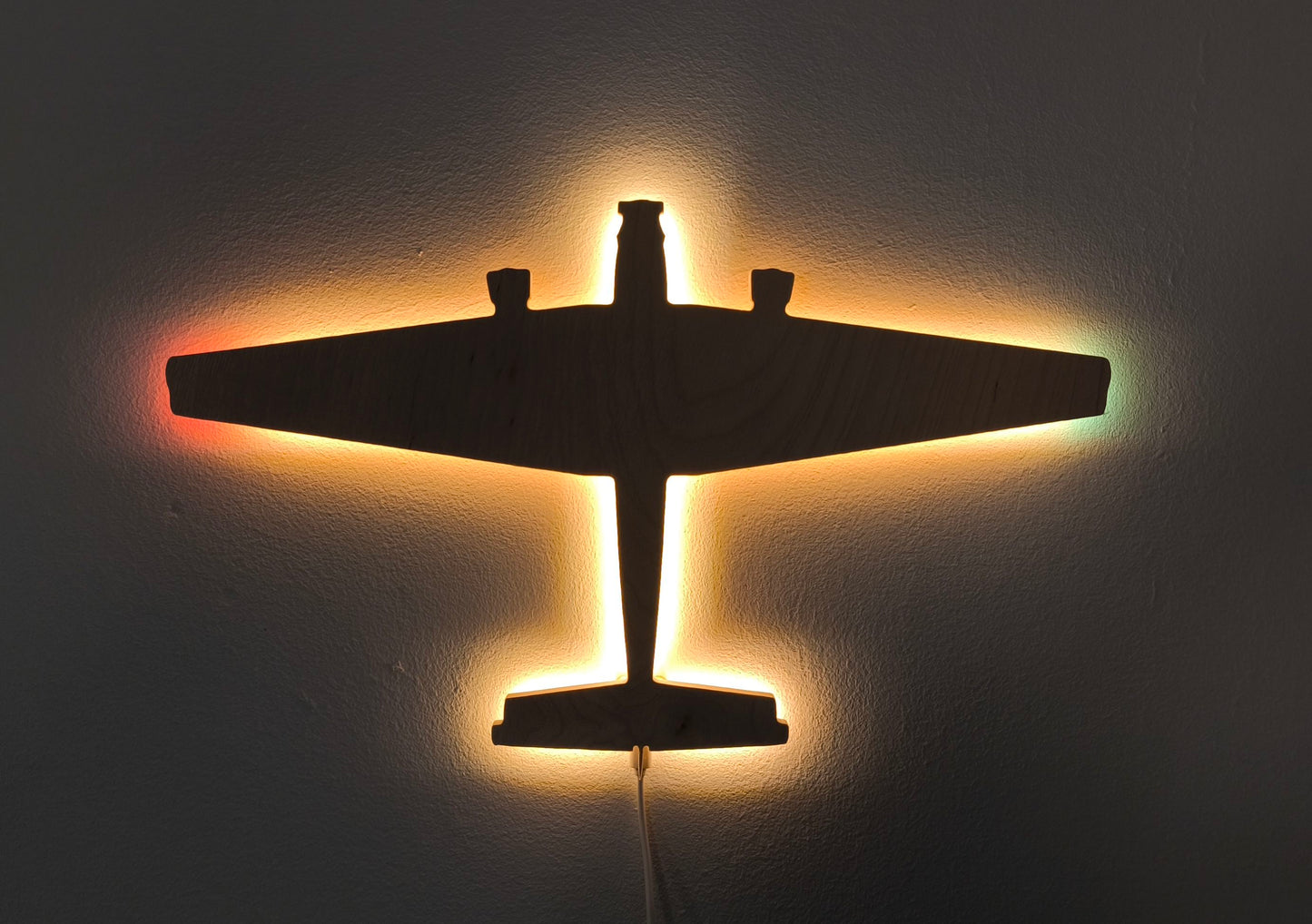 Junkers JU52 Tane Ju Holz LED Wanddekoration / Nachtlicht