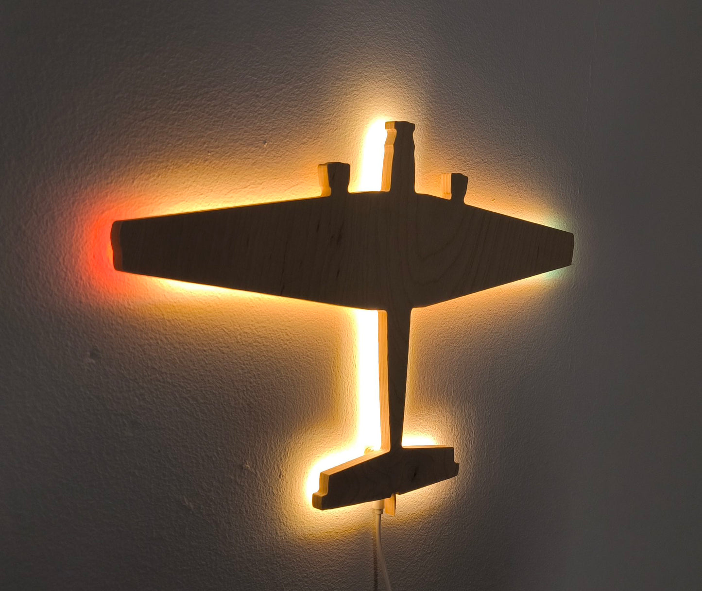 Junkers JU52 Tane Ju Holz LED Wanddekoration / Nachtlicht