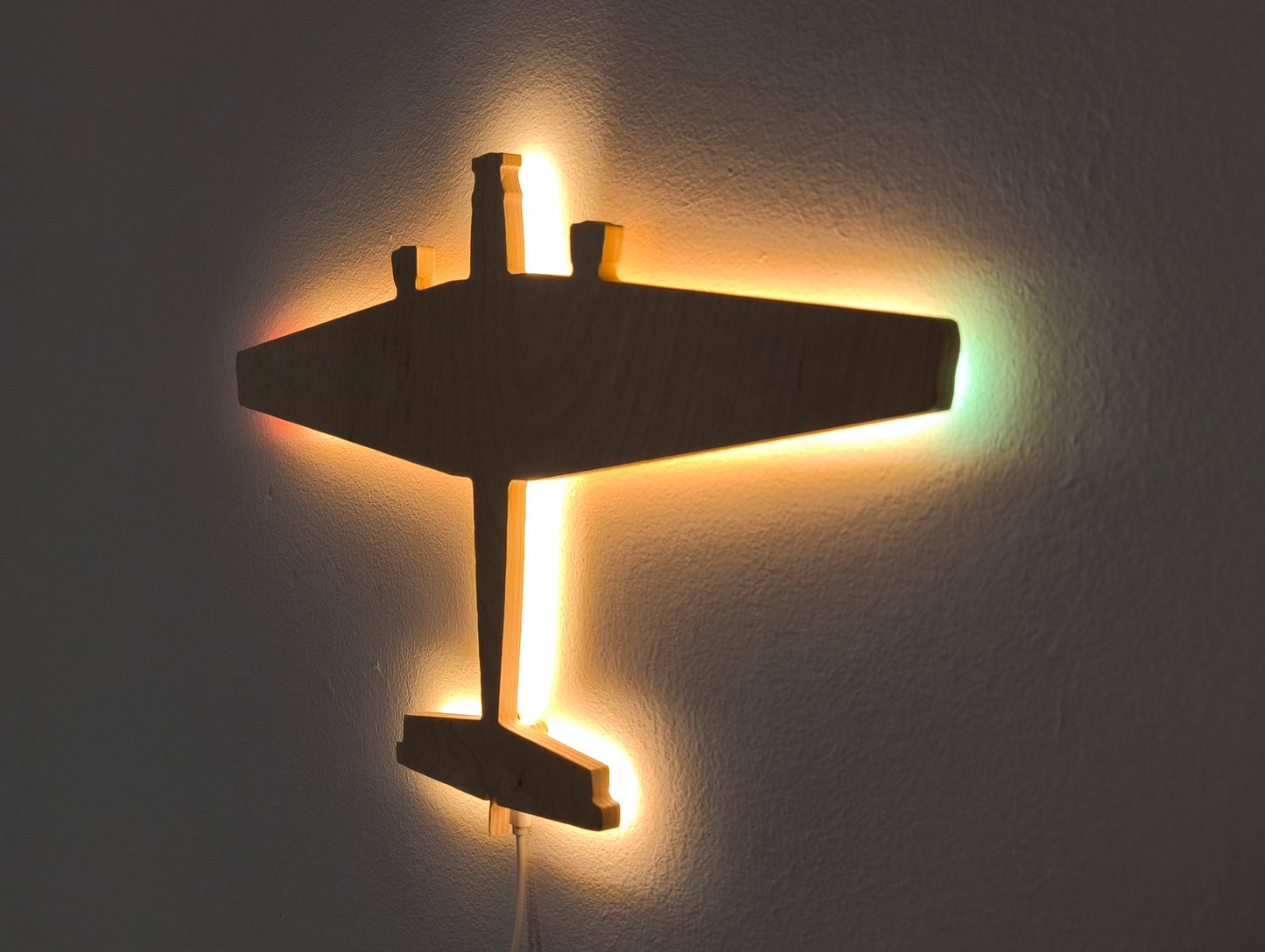 Junkers JU52 Tane Ju Holz LED Wanddekoration / Nachtlicht