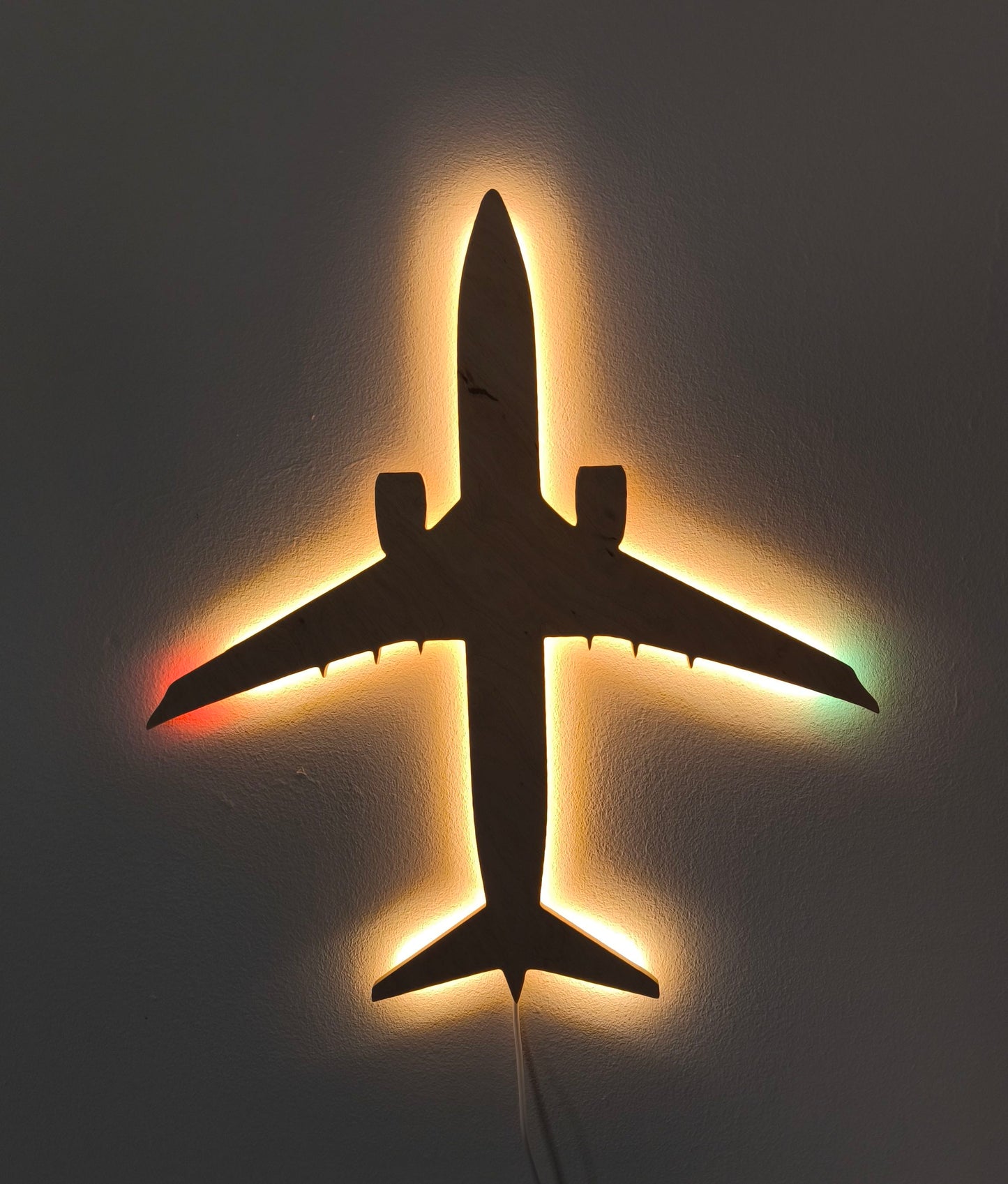 Boeing B737 MAX Holz LED Wanddekoration / Nachtlicht