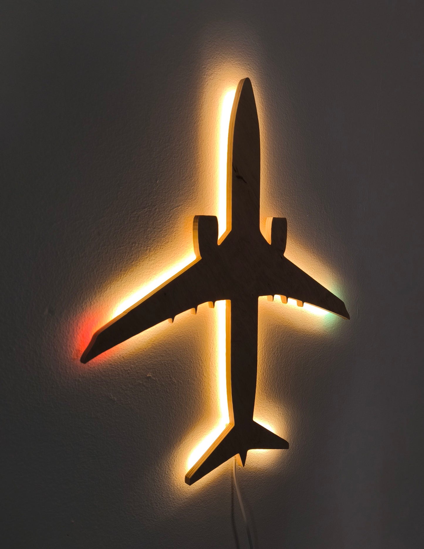 Boeing B737 MAX Holz LED Wanddekoration / Nachtlicht