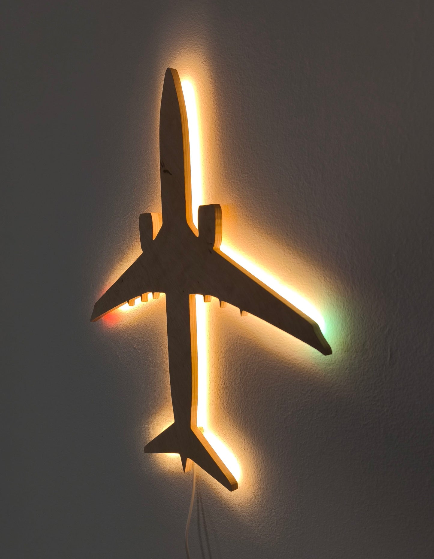 Boeing B737 MAX Holz LED Wanddekoration / Nachtlicht