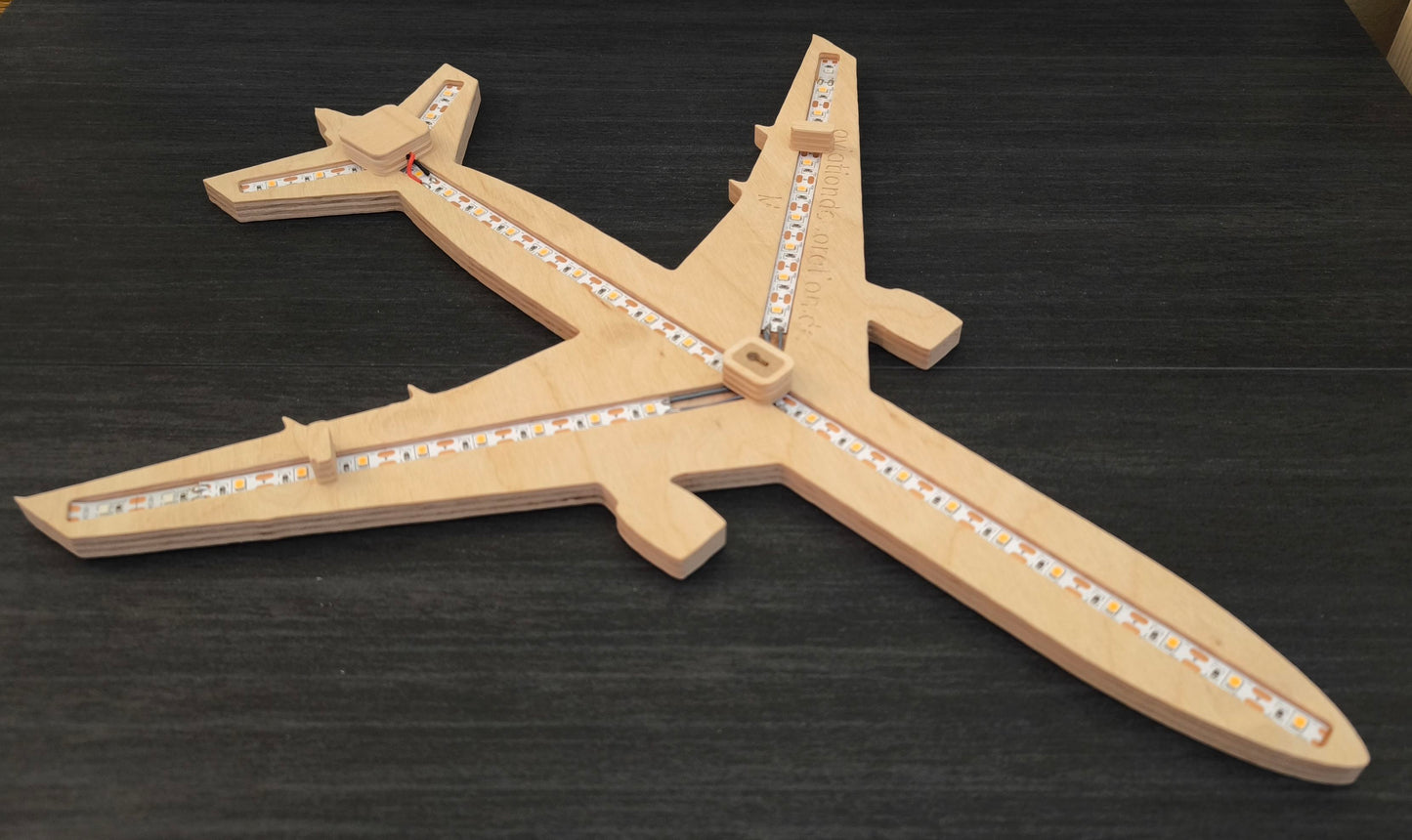 McDonnell Douglas MD-11 MD11 Holz LED Wanddekoration / Nachtlicht