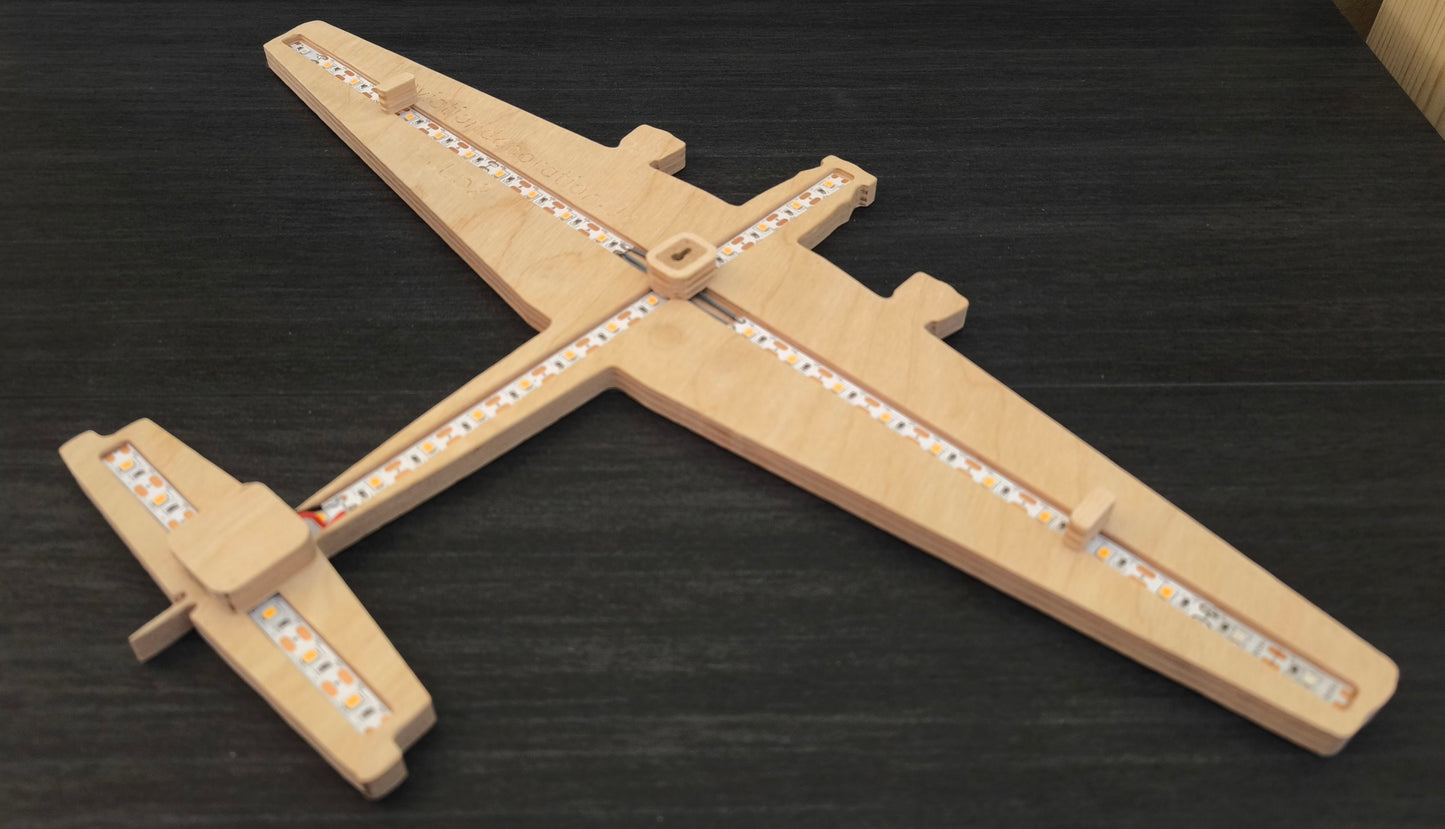 Junkers JU52 Tane Ju Holz LED Wanddekoration / Nachtlicht