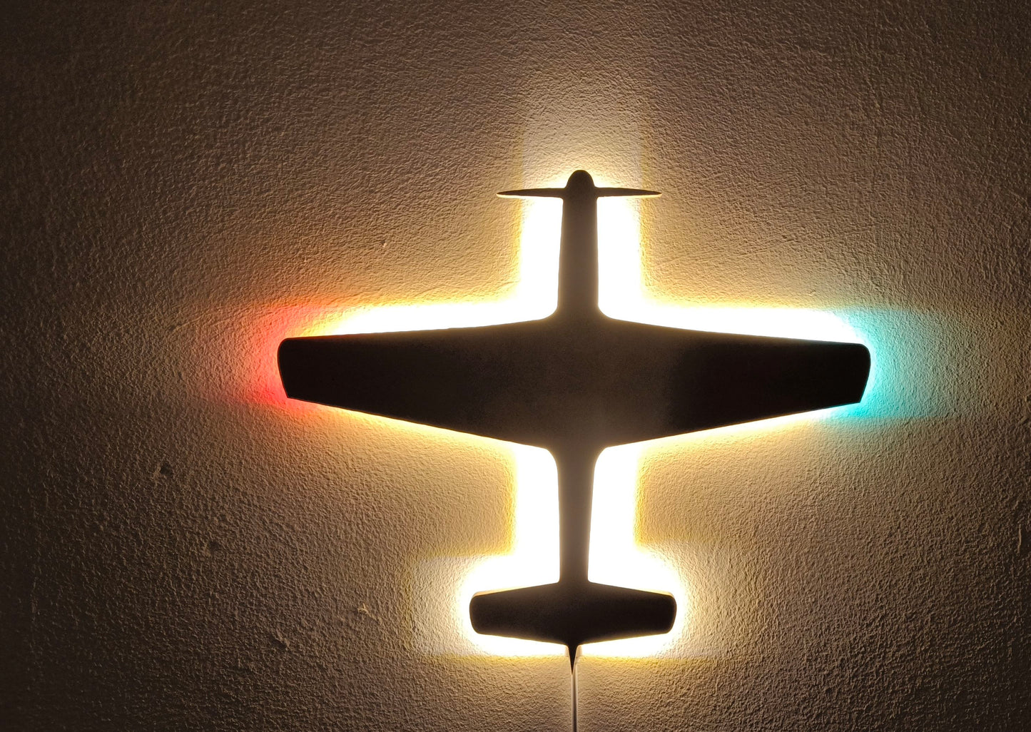 P51 Mustang Holz LED Wanddekoration / NachtlichtLED Wanddekoration