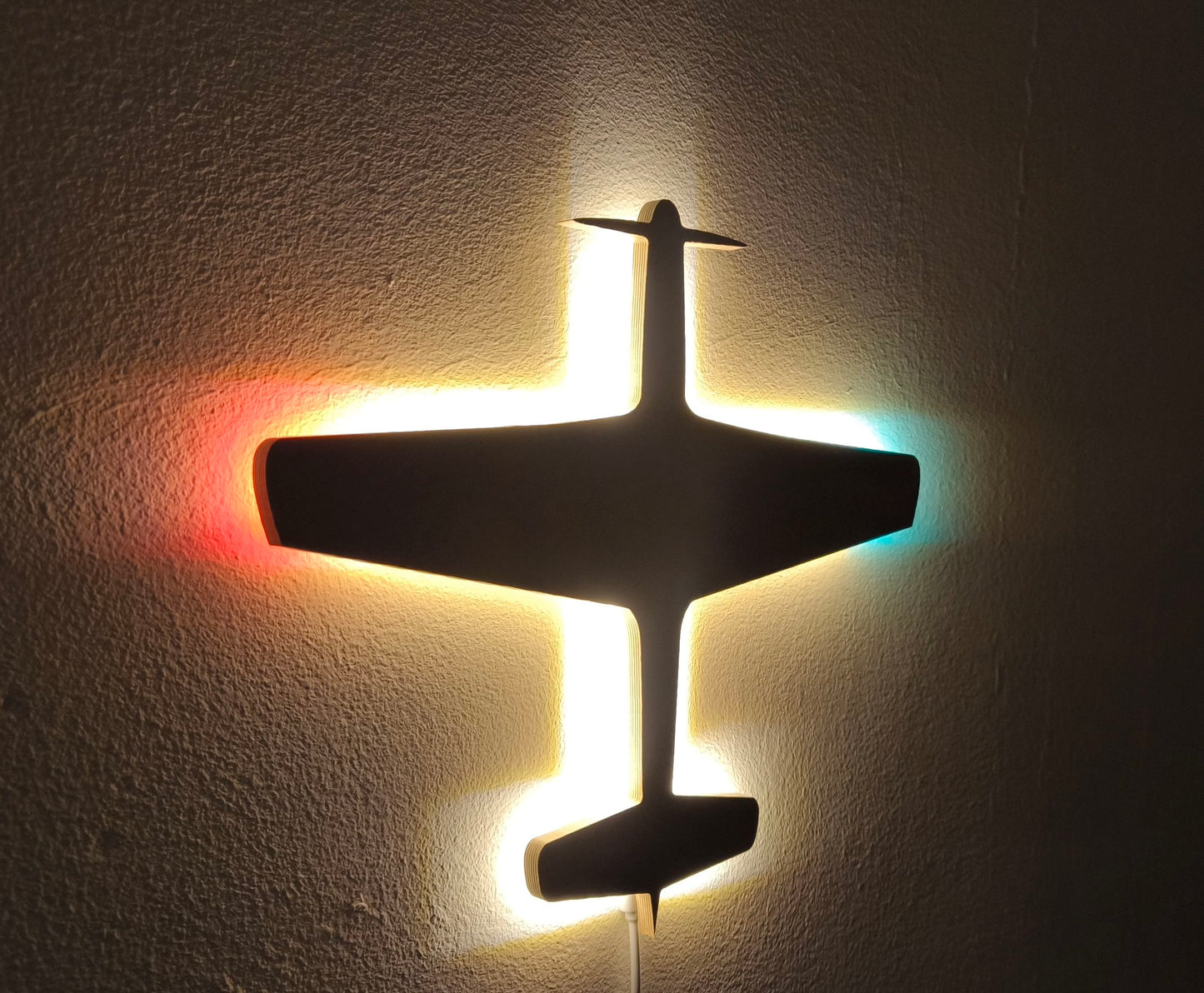 P51 Mustang Holz LED Wanddekoration / NachtlichtLED Wanddekoration