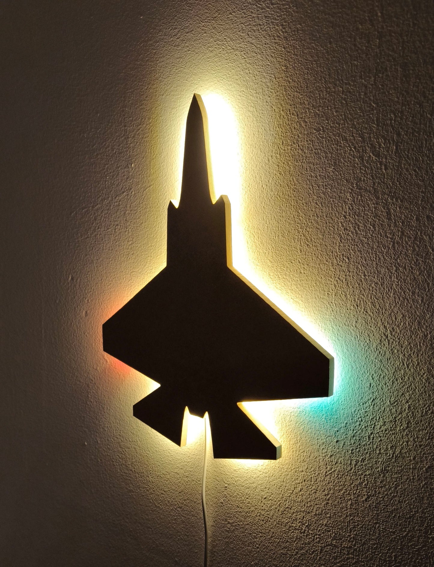 F35 F35C Lightning Holz LED Wanddekoration / Nachtlicht