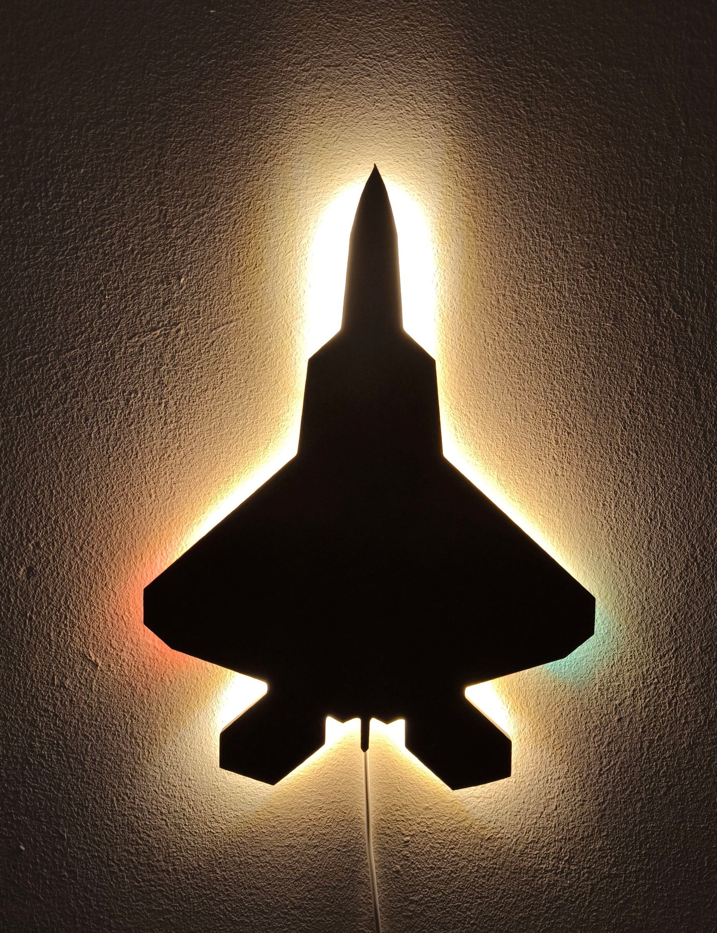 F22 Raptor Holz LED Wanddekoration / Nachtlicht