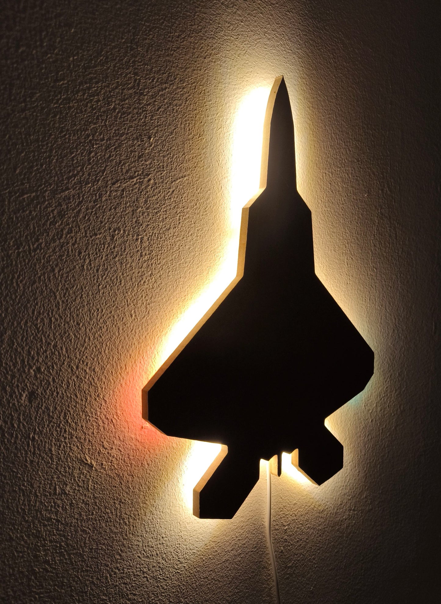 F22 Raptor Holz LED Wanddekoration / Nachtlicht