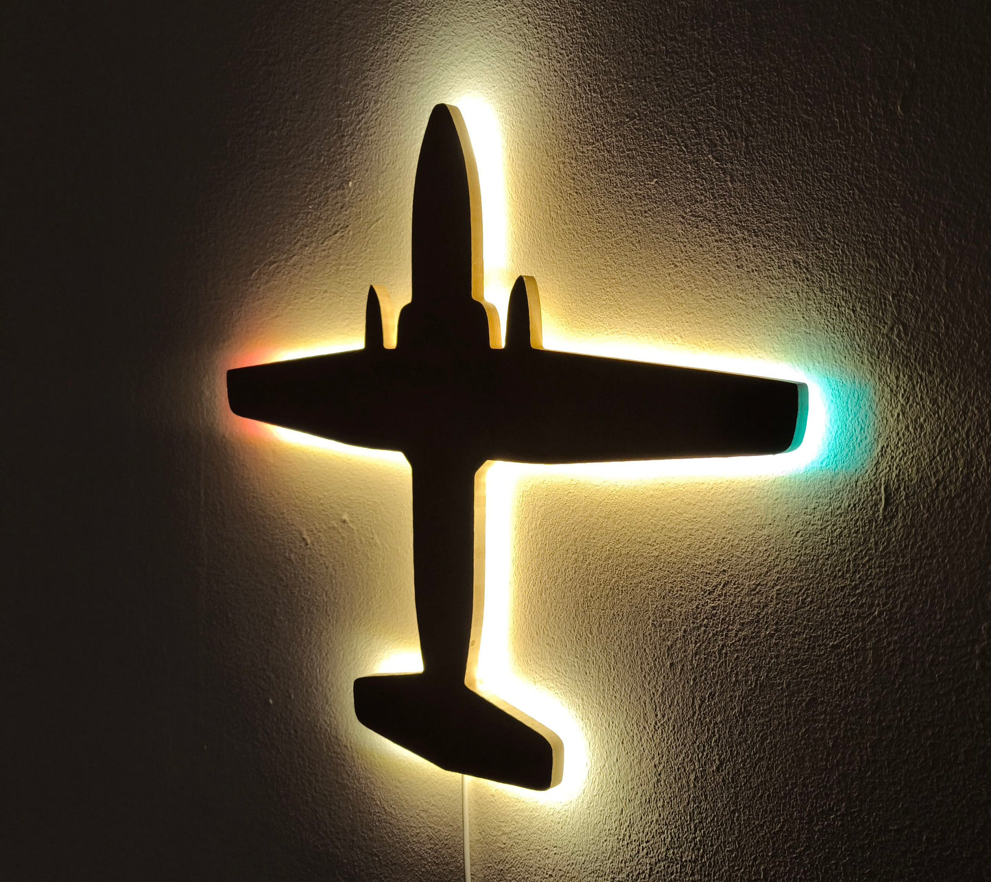 C-160 C160 Transall Holz LED Wanddekoration / Nachtlicht
