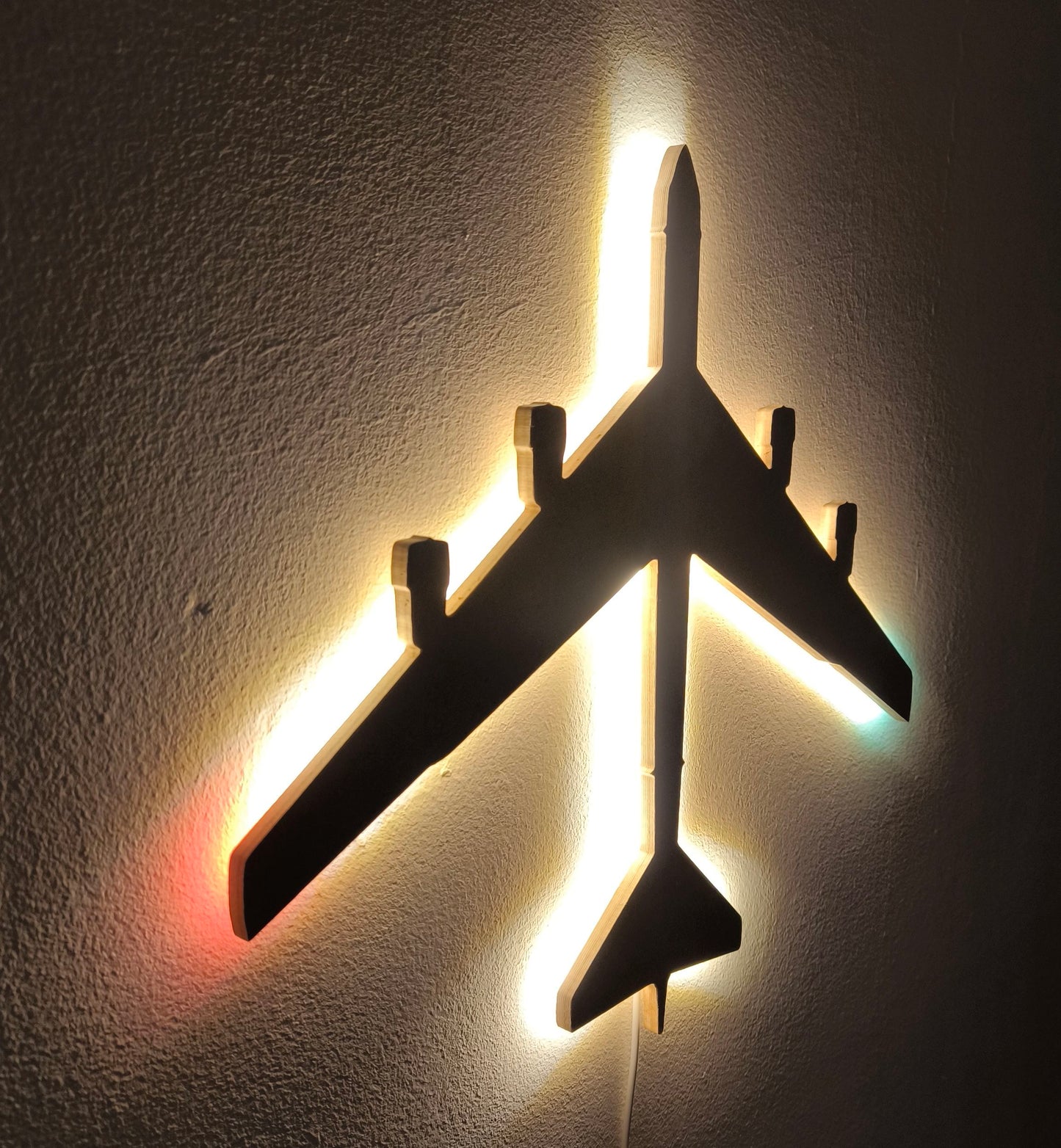 B52 Stratofortress Bomber Holz LED Wanddekoration / Nachtlicht