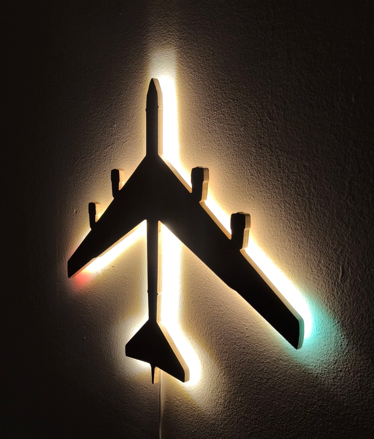 B52 Stratofortress Bomber Holz LED Wanddekoration / Nachtlicht