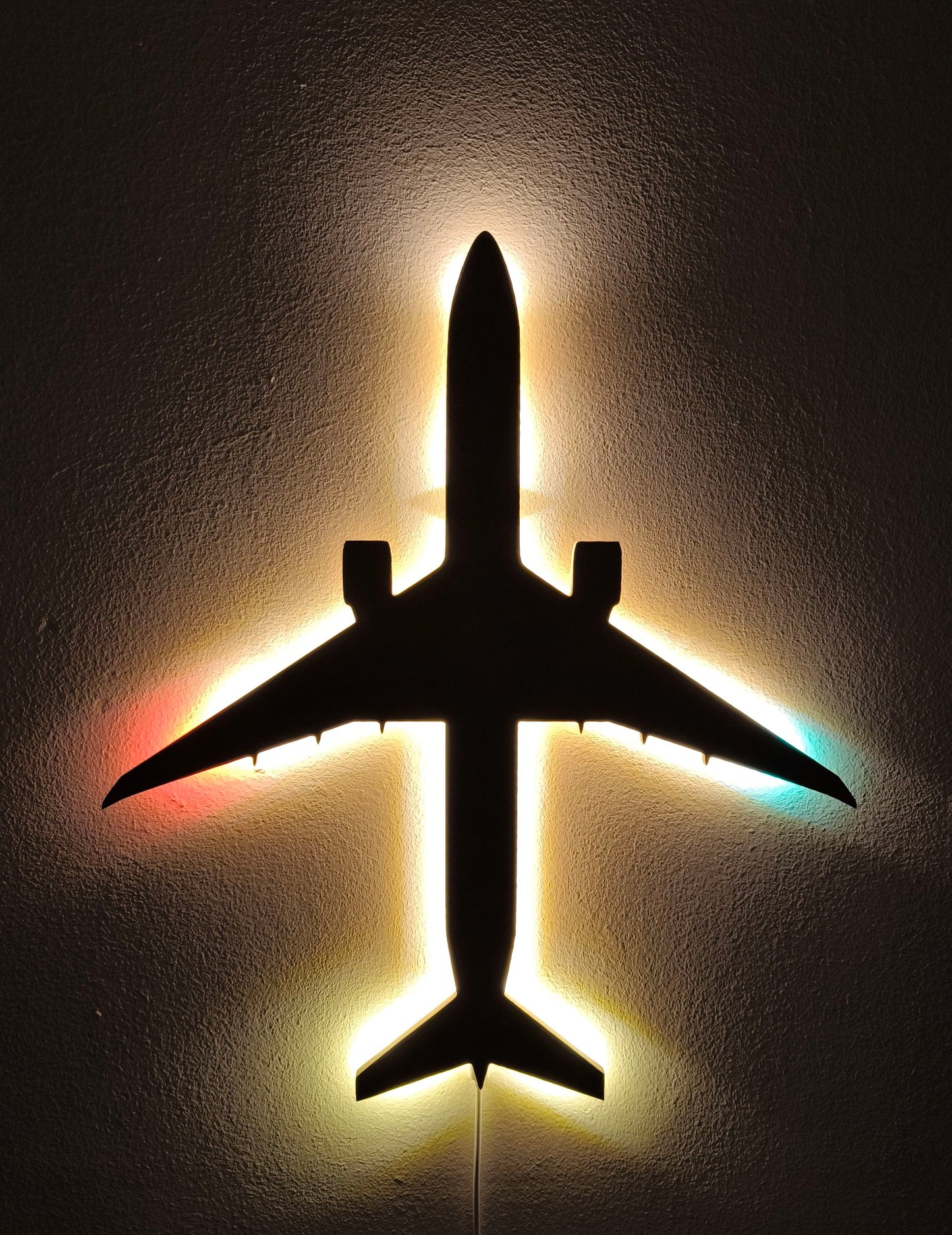Boeing B777 Holz LED Wanddekoration / Nachtlicht