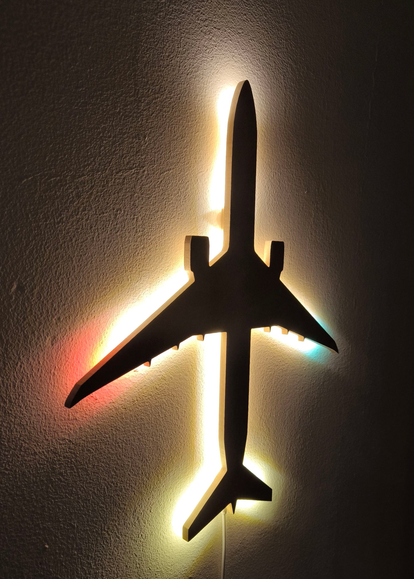 Boeing B777 Holz LED Wanddekoration / Nachtlicht