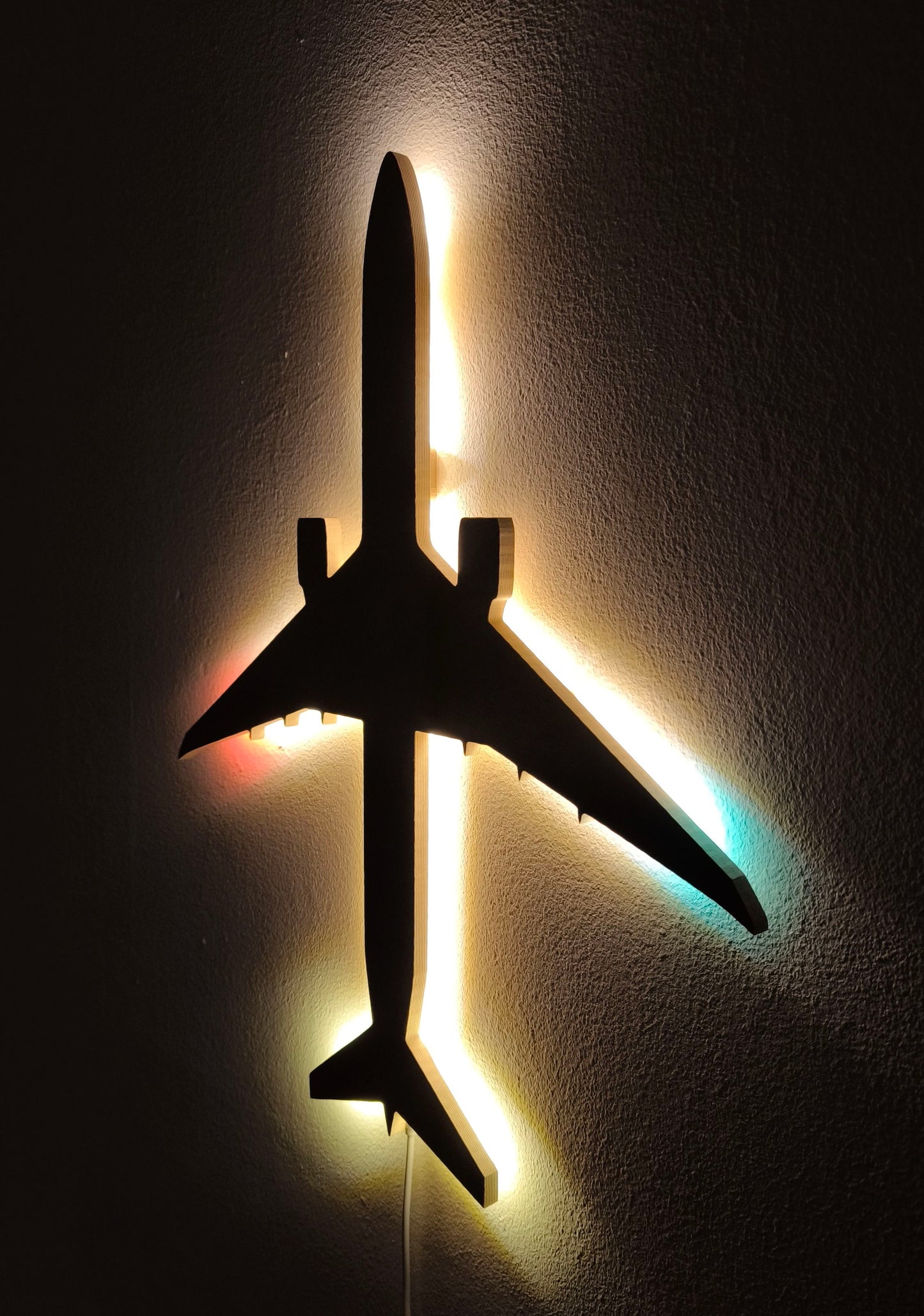 Boeing B777 Holz LED Wanddekoration / Nachtlicht
