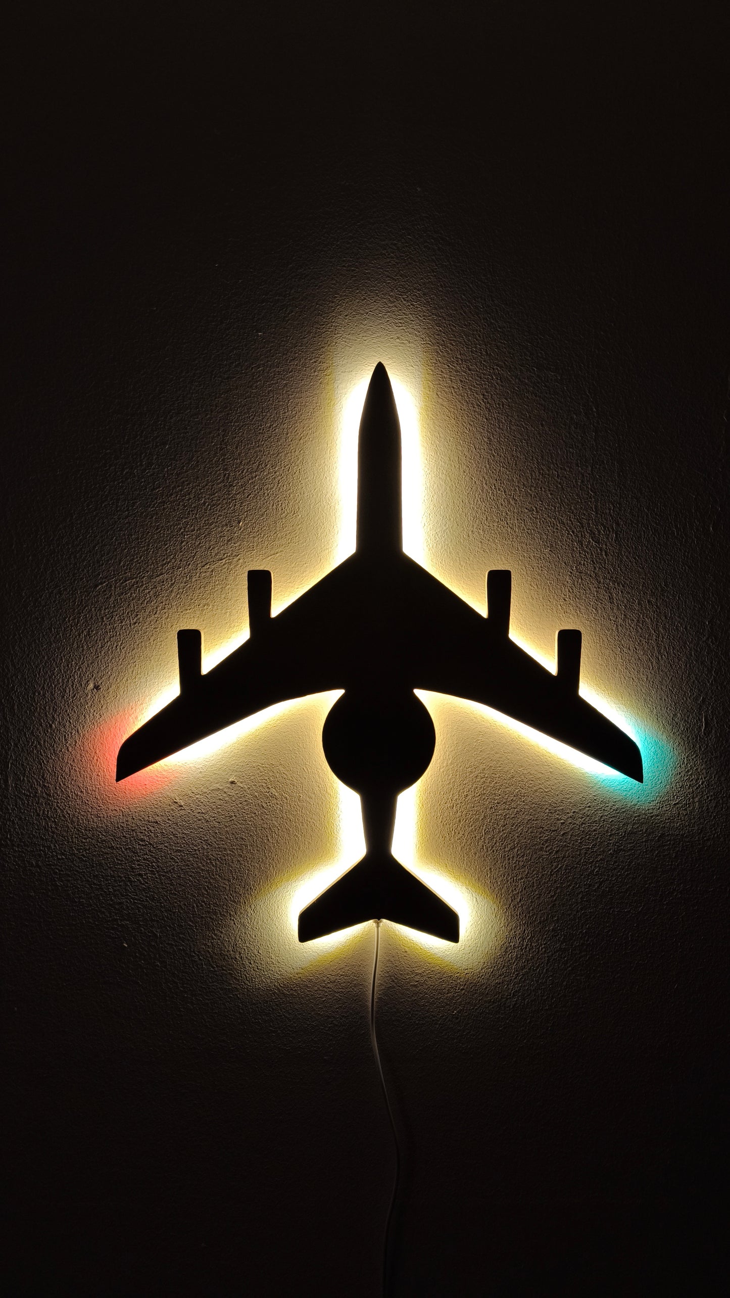 Boeing E-3 Awacs Holz LED Wanddekoration / Nachtlicht