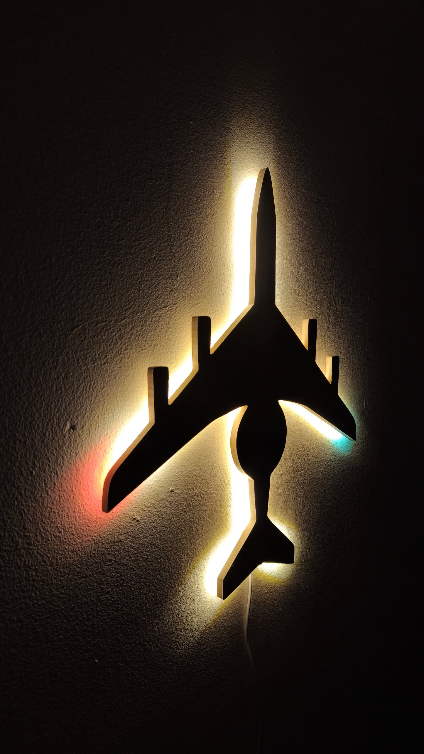 Boeing E-3 Awacs Holz LED Wanddekoration / Nachtlicht