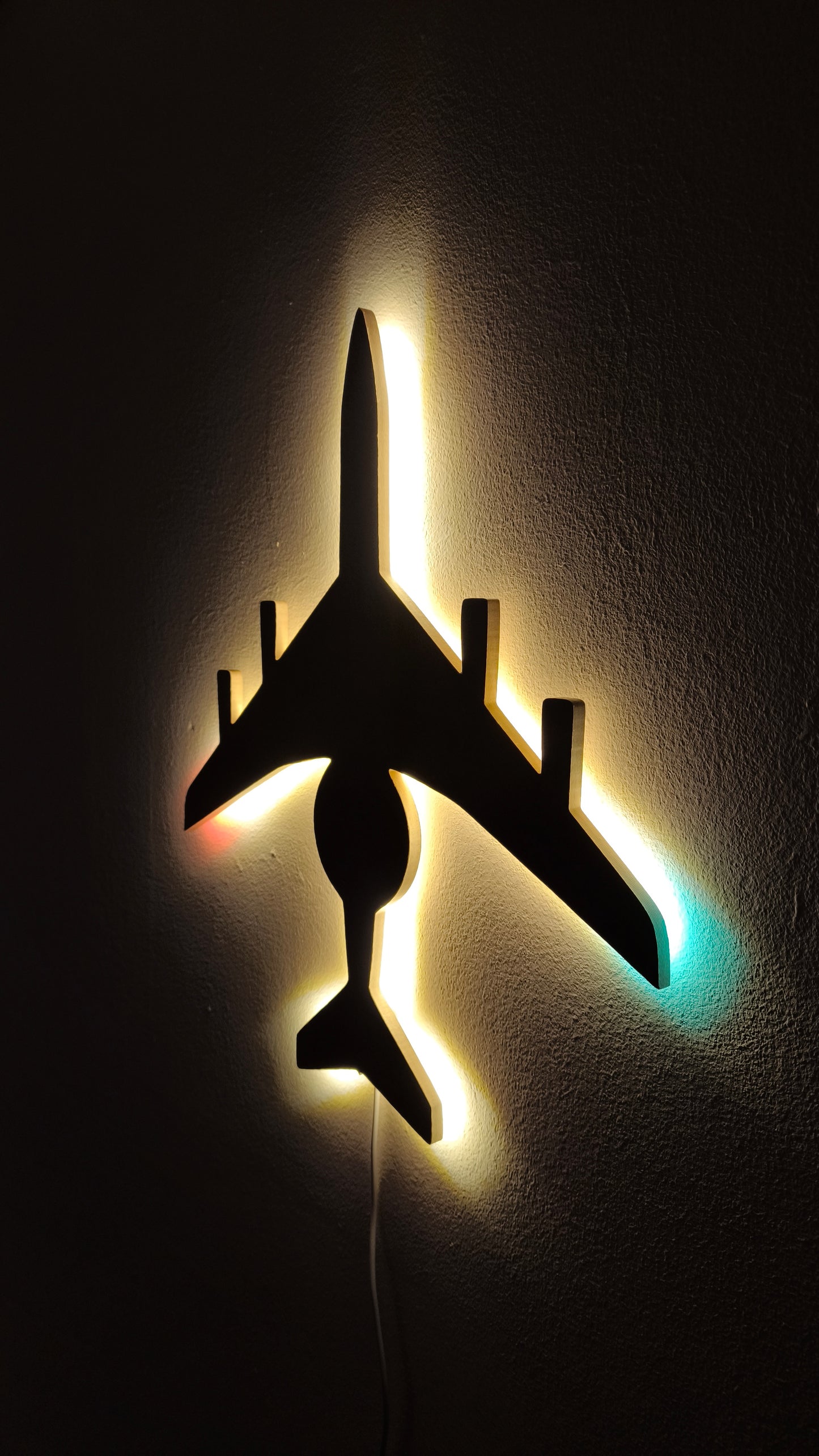 Boeing E-3 Awacs Holz LED Wanddekoration / Nachtlicht
