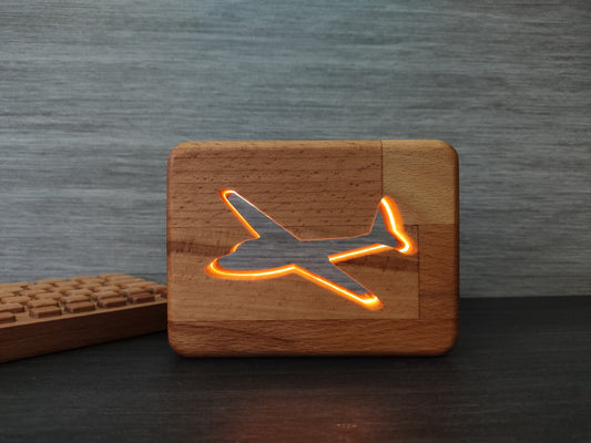 Segelflugzeug Holz LED Nachtlicht / Dekoration