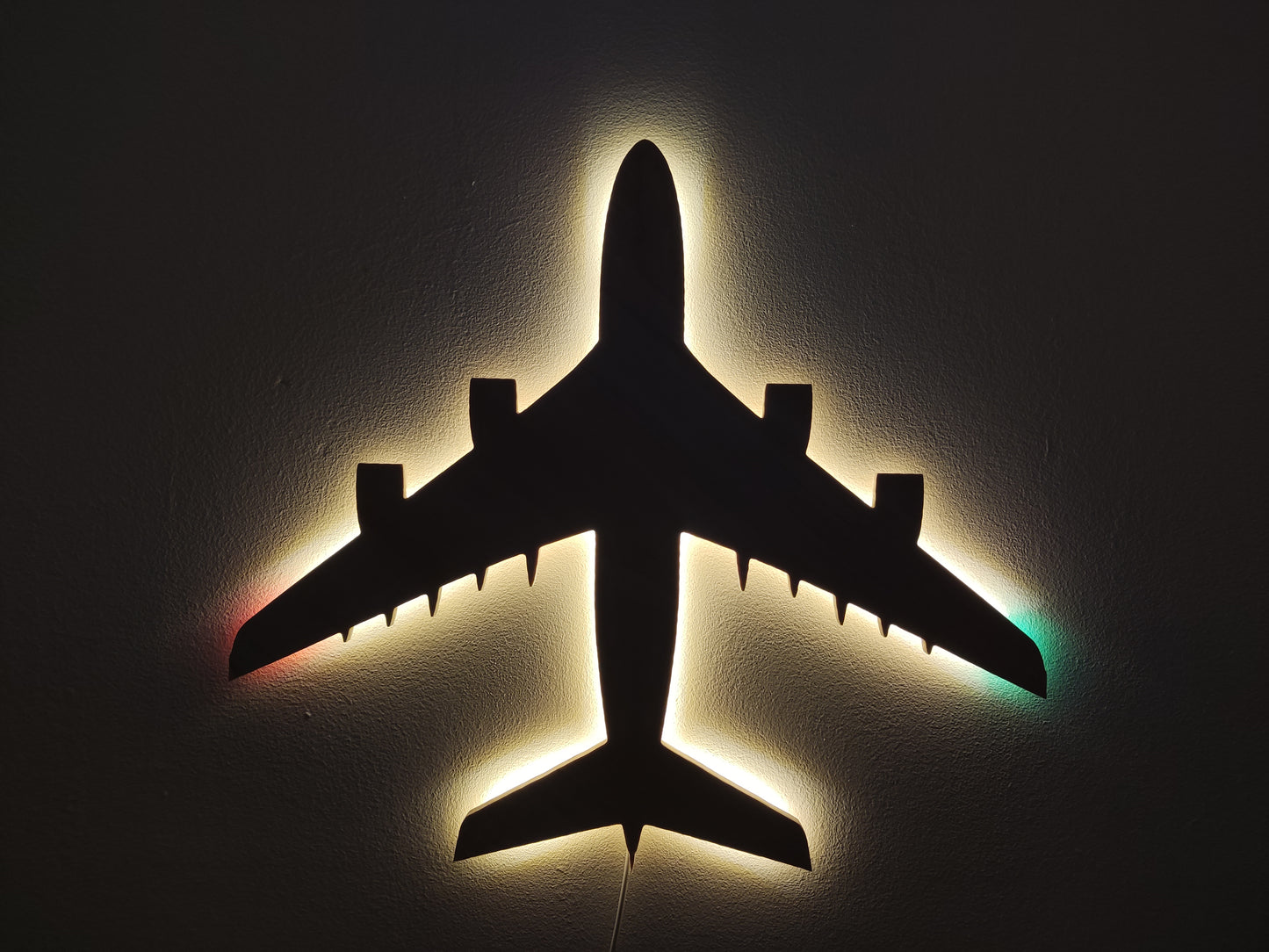 Airbus A380 Holz LED Wanddekoration / Nachtlicht