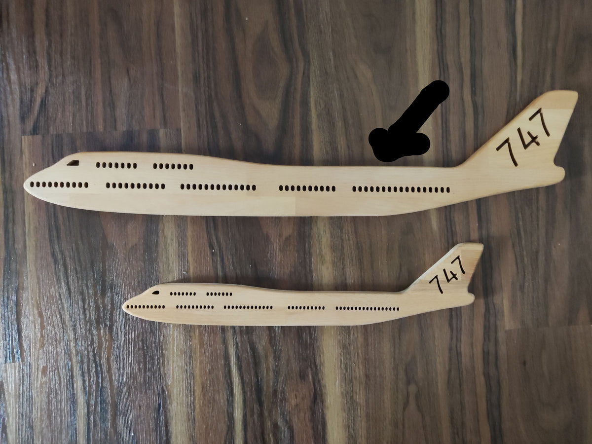 Boeing B747 Queen of the Skies XXL (1:97) Holz LED Wanddekoration / Nachtlicht