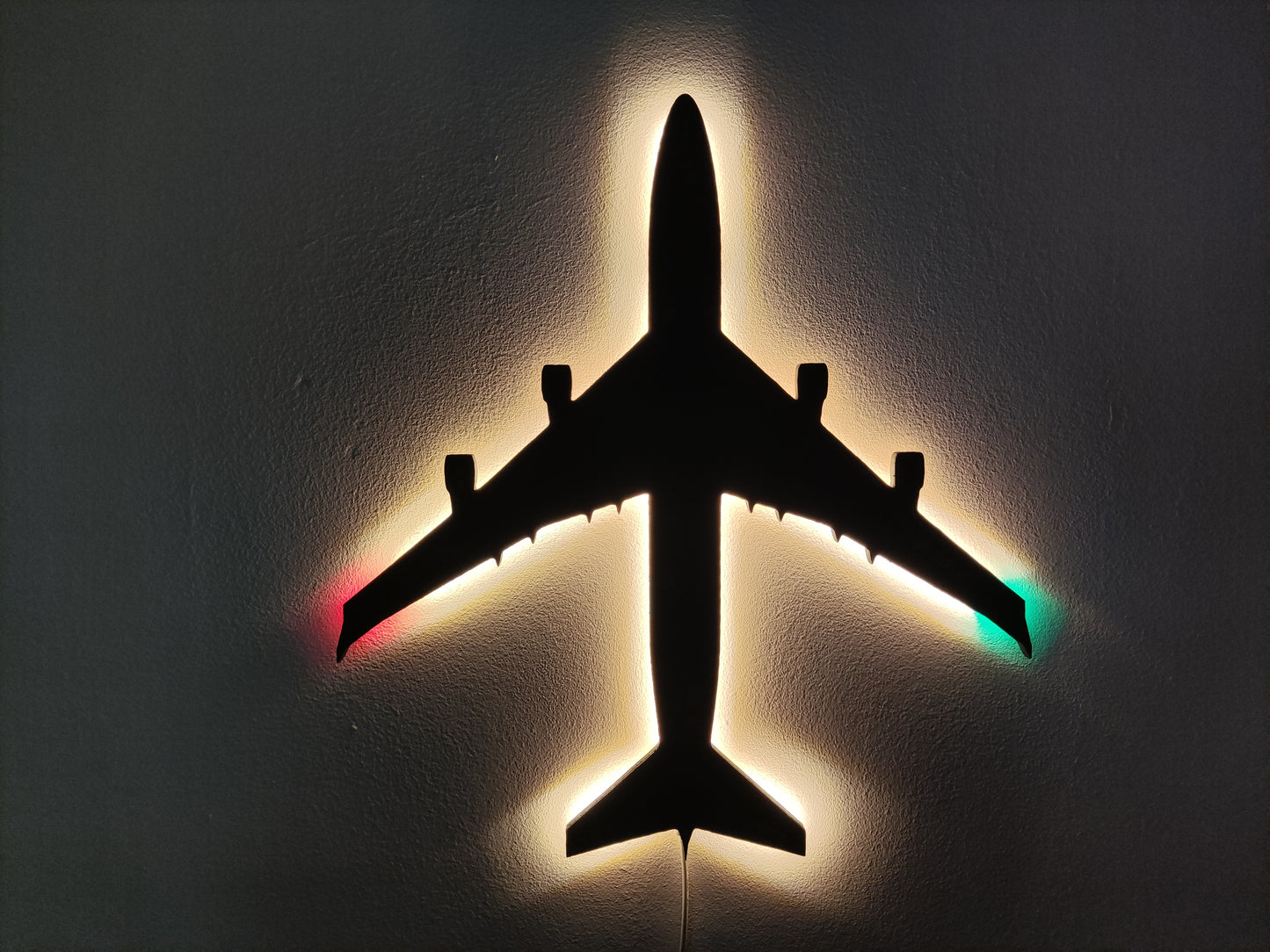 Boeing B747 Queen of the Skies Holz LED Wanddekoration / Nachtlicht