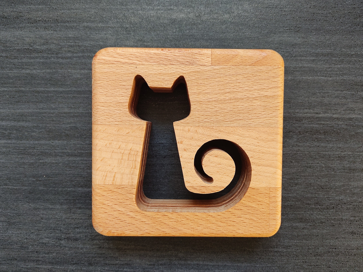 Katze (mittlere Größe) Holz LED Nachtlicht / Dekoration