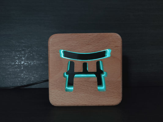 Japanisches Torii Holz LED Nachtlicht / Dekoration mit Fernbedienung / Farbsteuerung