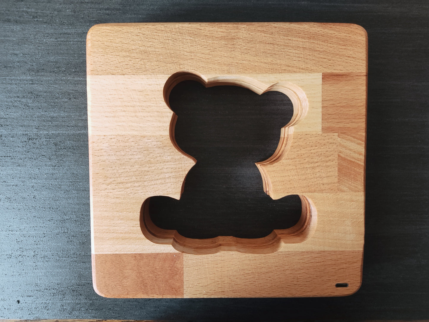 XXL Teddy Bär Deko Holz LED Nachtlicht / Tischlicht, 19cm x 19cm
