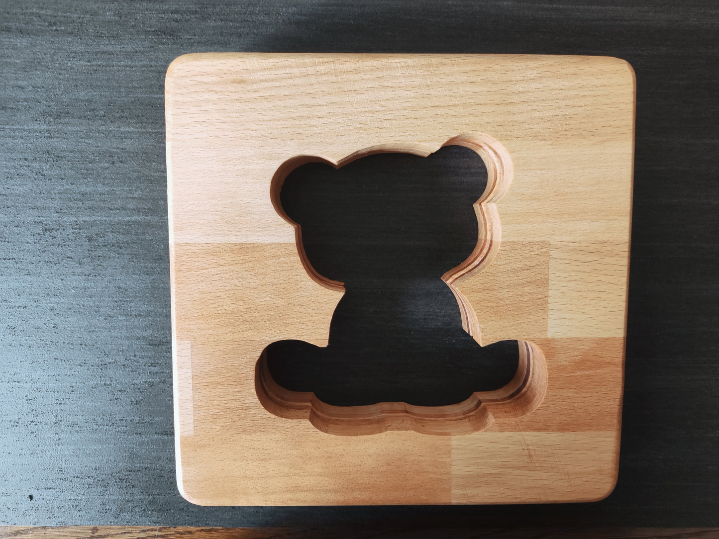 XXL Teddy Bär Deko Holz LED Nachtlicht / Tischlicht, 19cm x 19cm