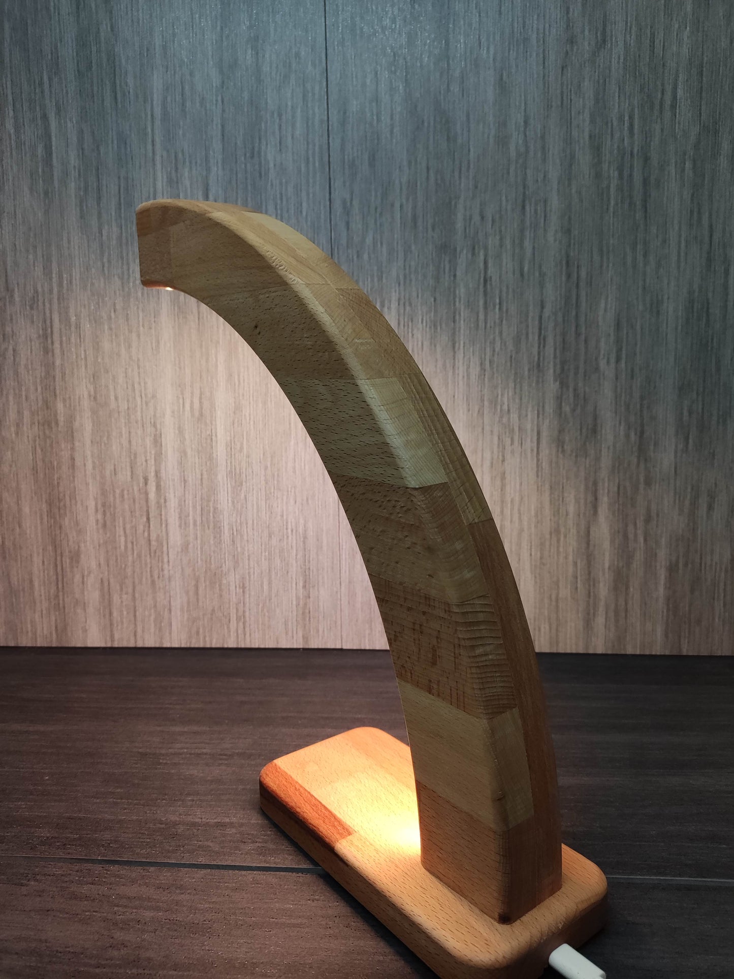 Bogen (5cm) Holz LED Tischlampe / Dekoration