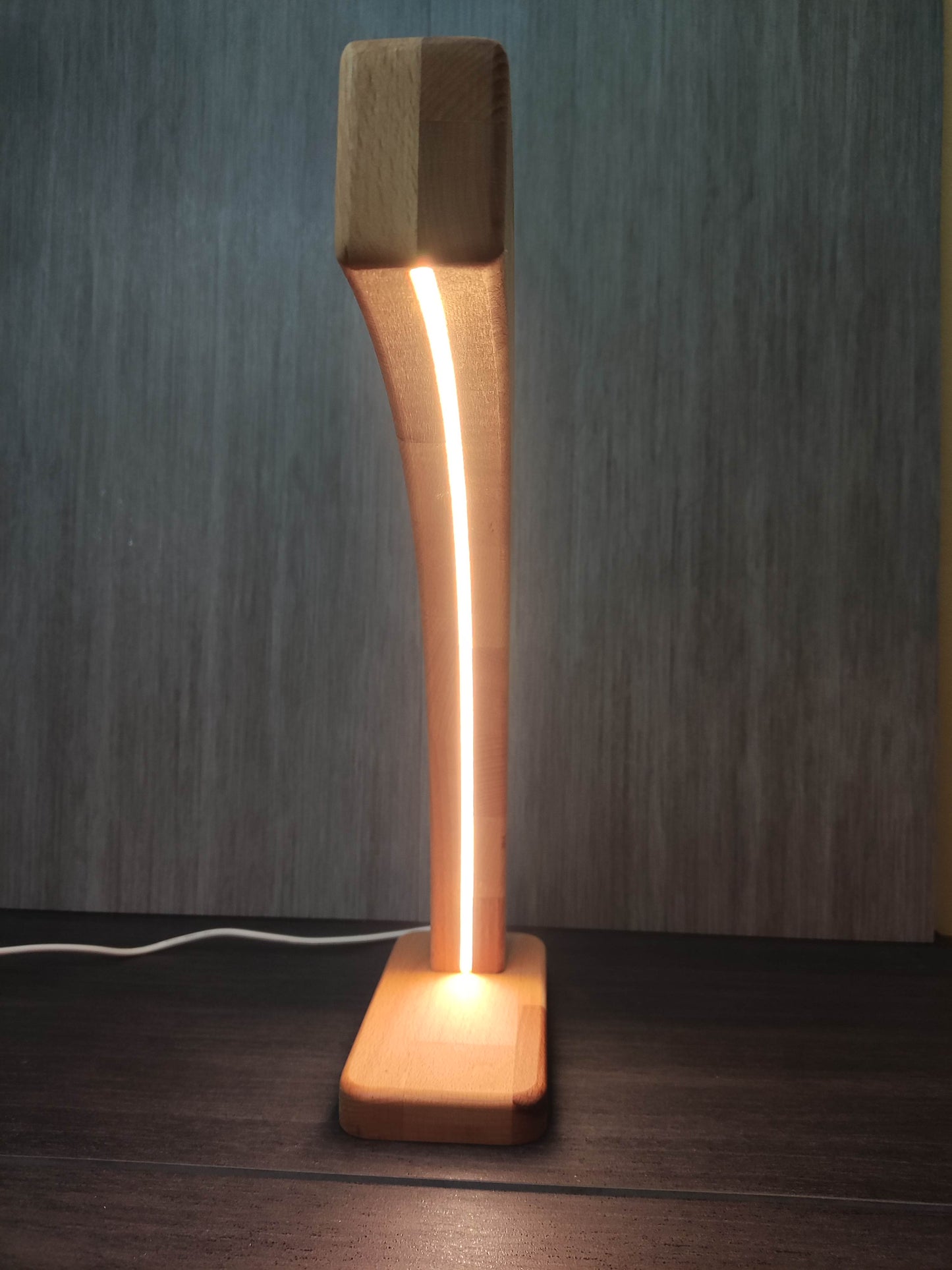 Bogen (5cm) Holz LED Tischlampe / Dekoration