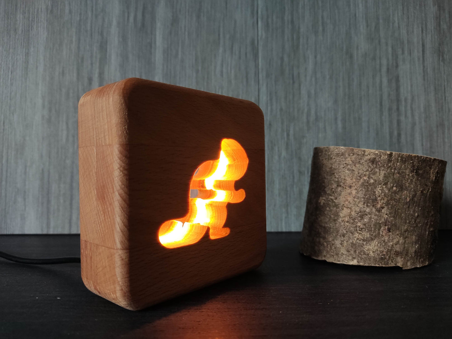 Biber Holz LED Nachtlicht / Dekoration