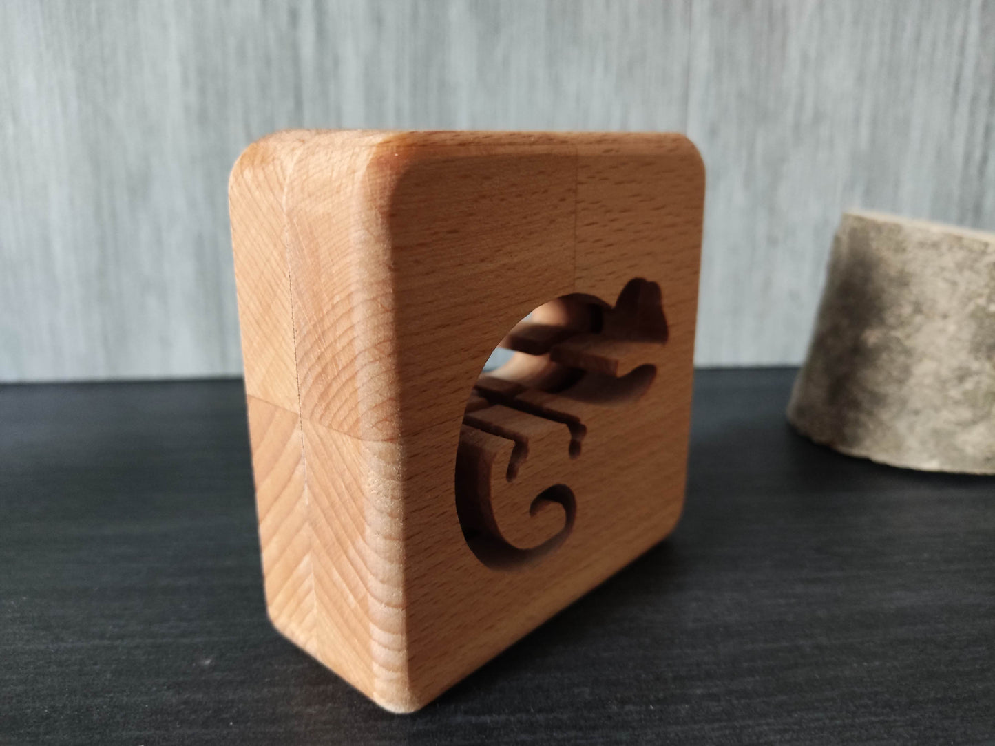 Chameleon Holz LED Nachtlicht / Dekoration