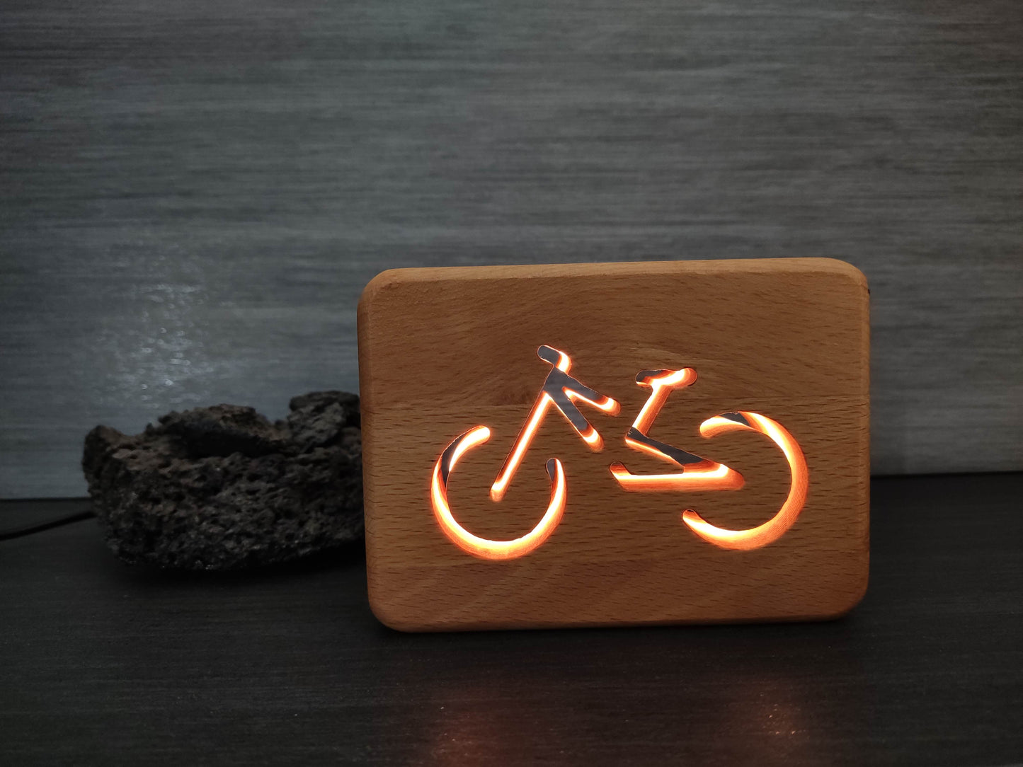Mountainbike  Holz LED Nachtlicht / Dekoration