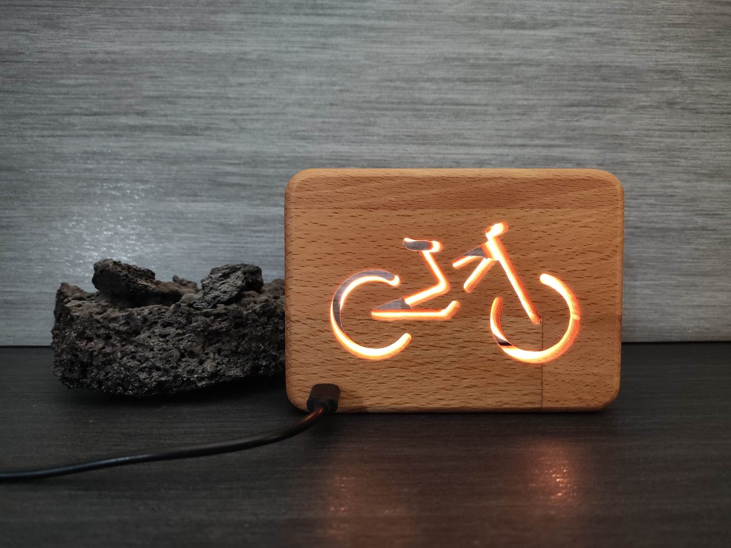 Mountainbike  Holz LED Nachtlicht / Dekoration