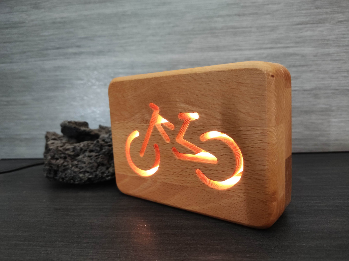 Mountainbike  Holz LED Nachtlicht / Dekoration