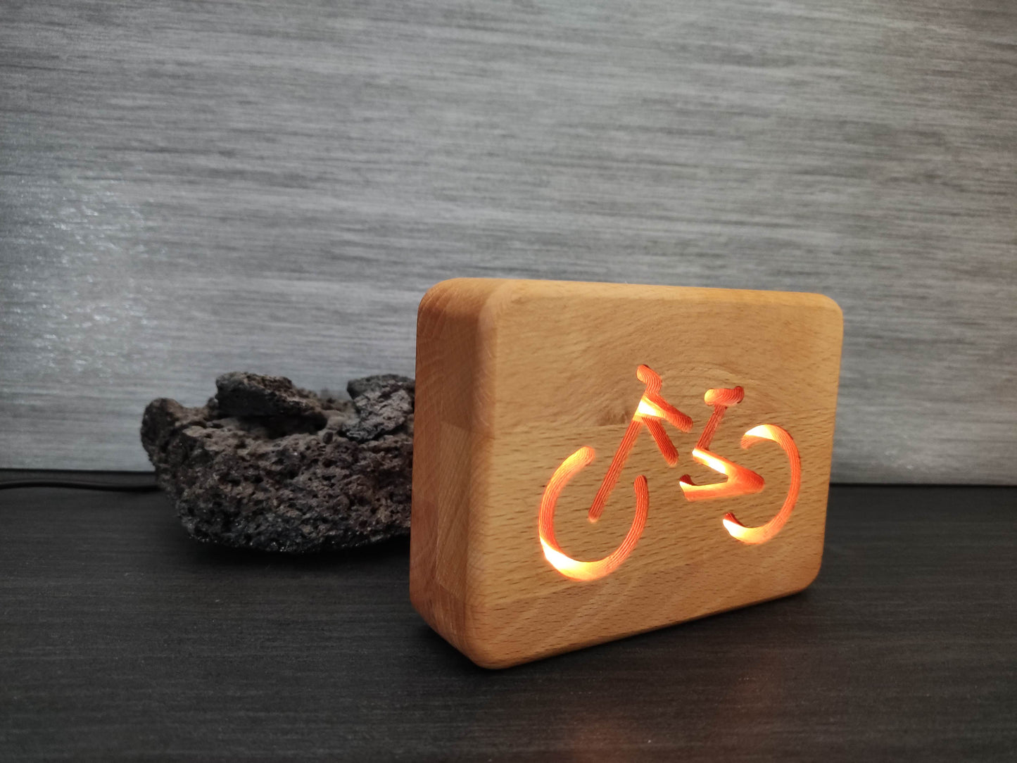 Mountainbike  Holz LED Nachtlicht / Dekoration