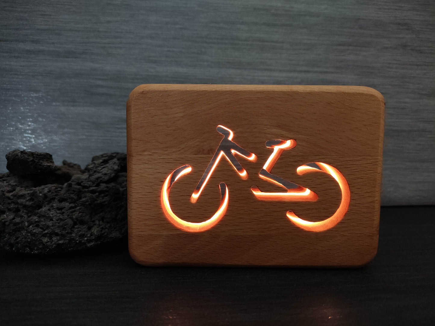 Mountainbike  Holz LED Nachtlicht / Dekoration