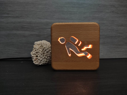 Taucher Tauchen Holz LED Nachtlicht / Dekoration