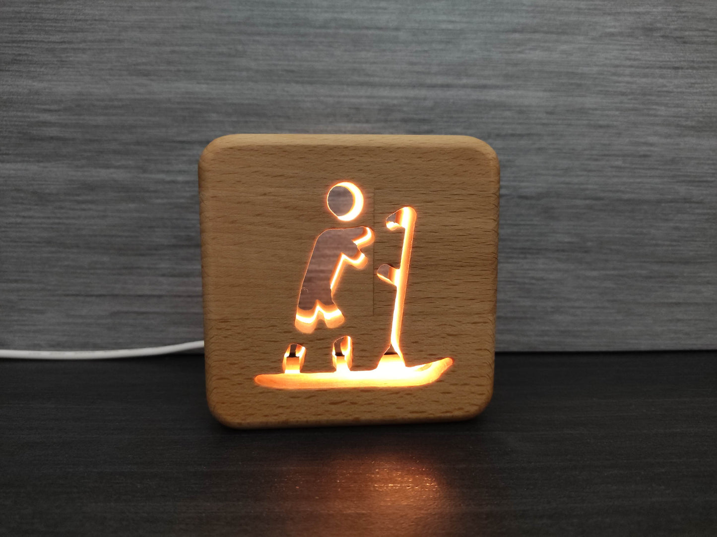 Stand up Paddle SUP Holz LED Nachtlicht / Dekoration