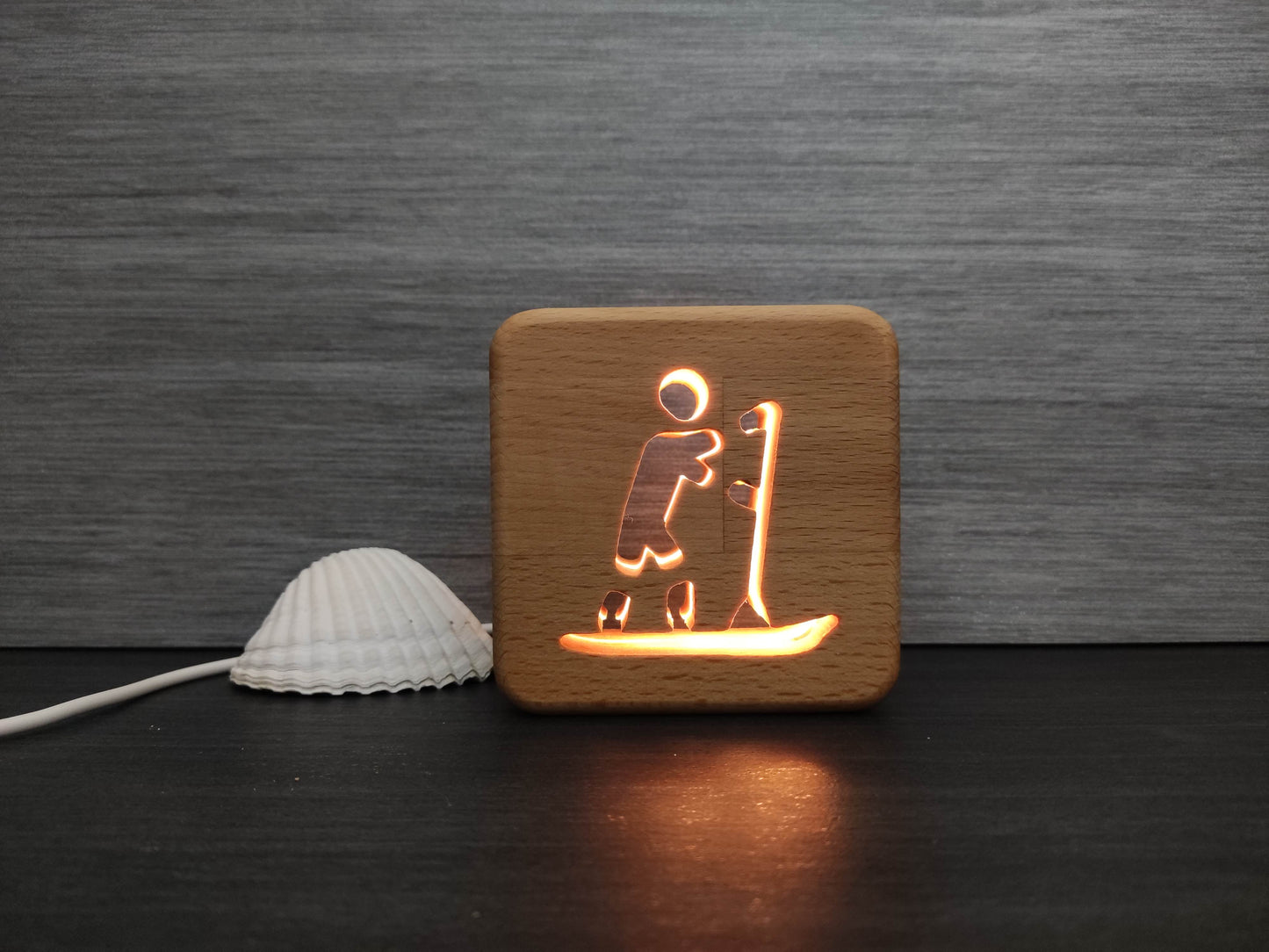 Stand up Paddle SUP Holz LED Nachtlicht / Dekoration