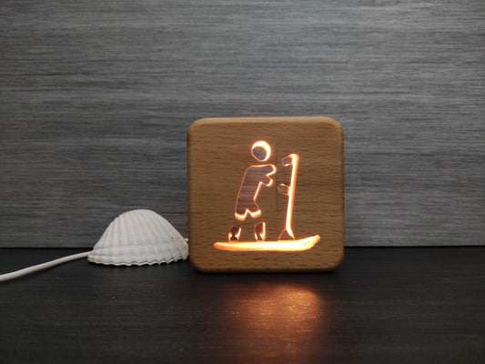 Stand up Paddle SUP Holz LED Nachtlicht / Dekoration