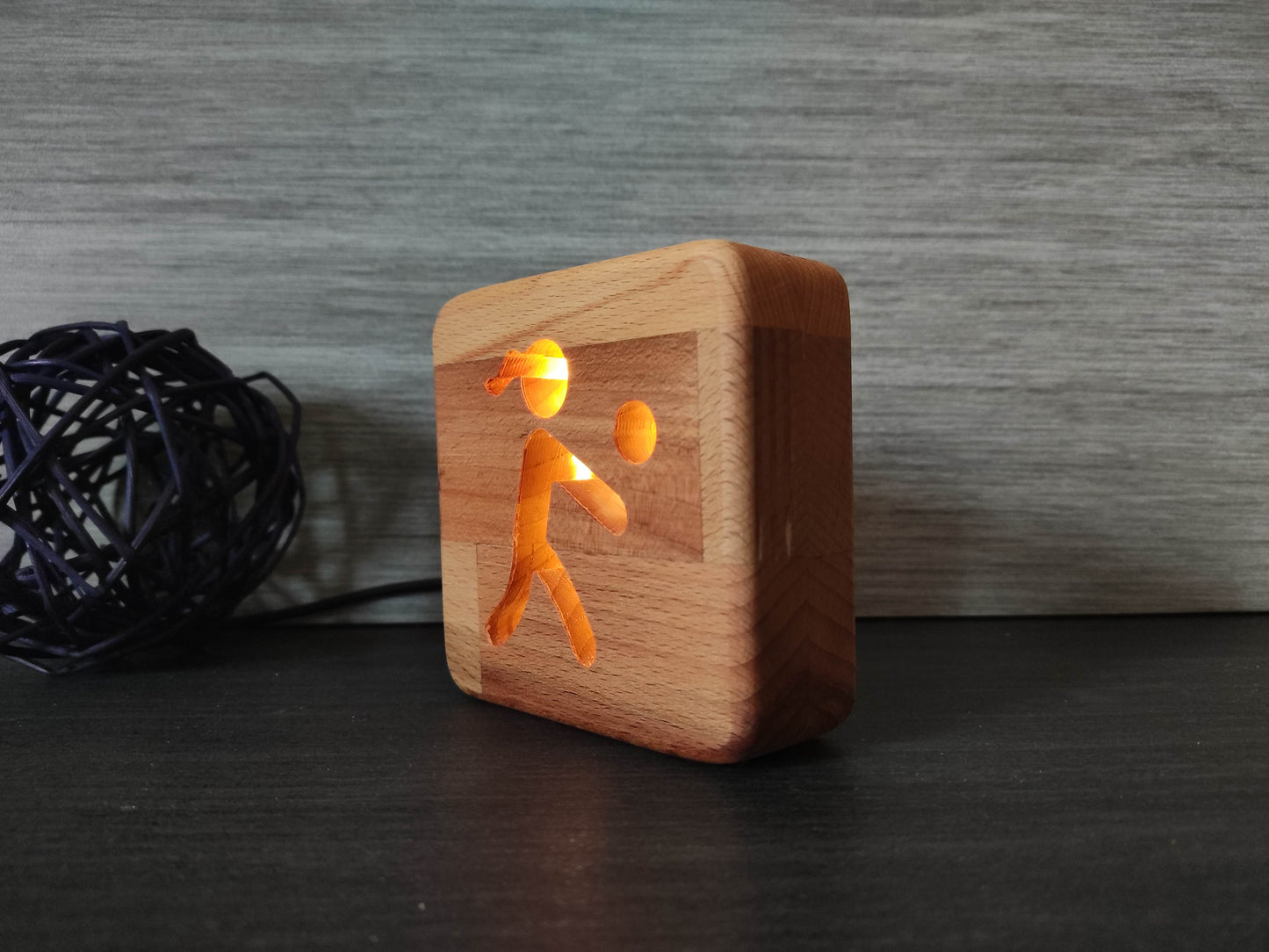 Volleyball Girl Holz LED Nachtlicht / Dekoration