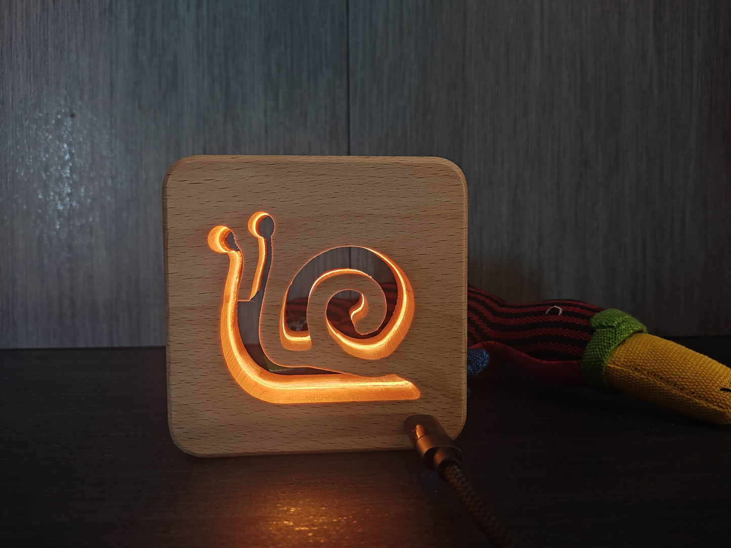 Schnecke Holz LED Nachtlicht / Dekoration